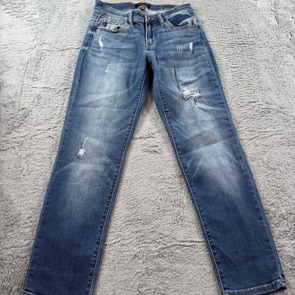 Judy Blue Boyfriend Fit Distressed Medium Wash Jeans JB8275MD Womens 3 26